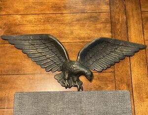 Vintage Royal Cast Aluminum Metal Eagle Wall Hanging American Bald Plaque 23x9”
